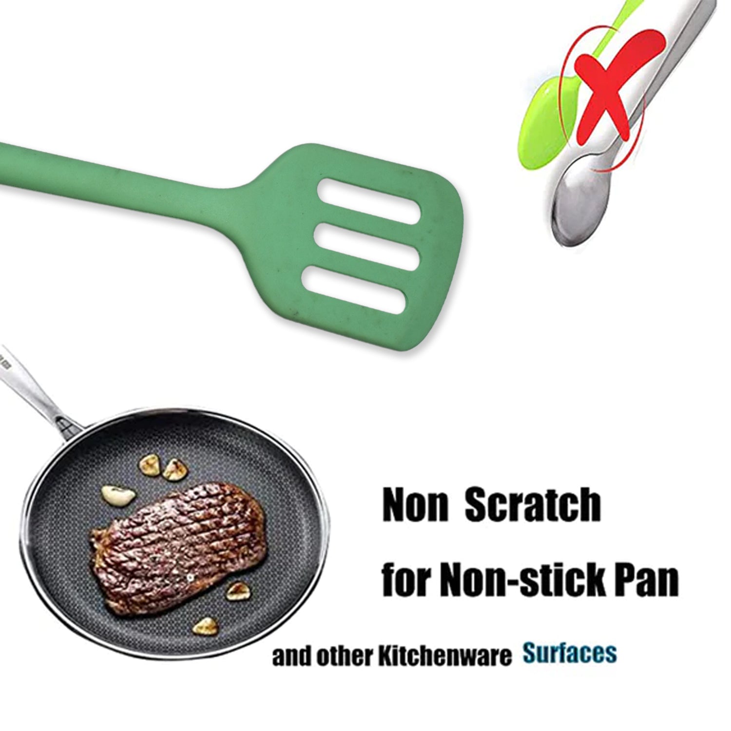 5401 Non-stick High Temperature Resistance Slotted Silicone Turners Cooking Spatula. DeoDap 5401 Non-stick High Temperature Resistance Slotted Silicone Turners Cooking Spatula. DeoDap